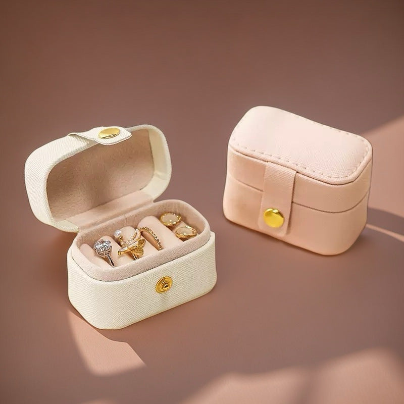 Mini Leather Jewelry Box for Rings and Earrings
