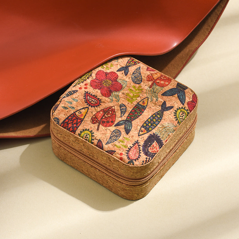 Premium cork jewelry box