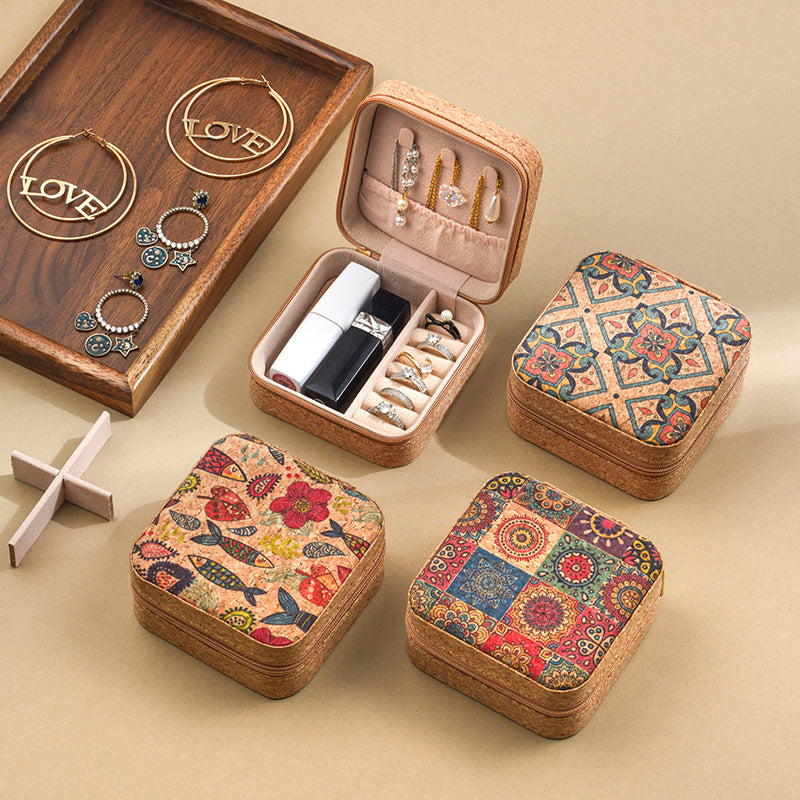 Premium cork jewelry box