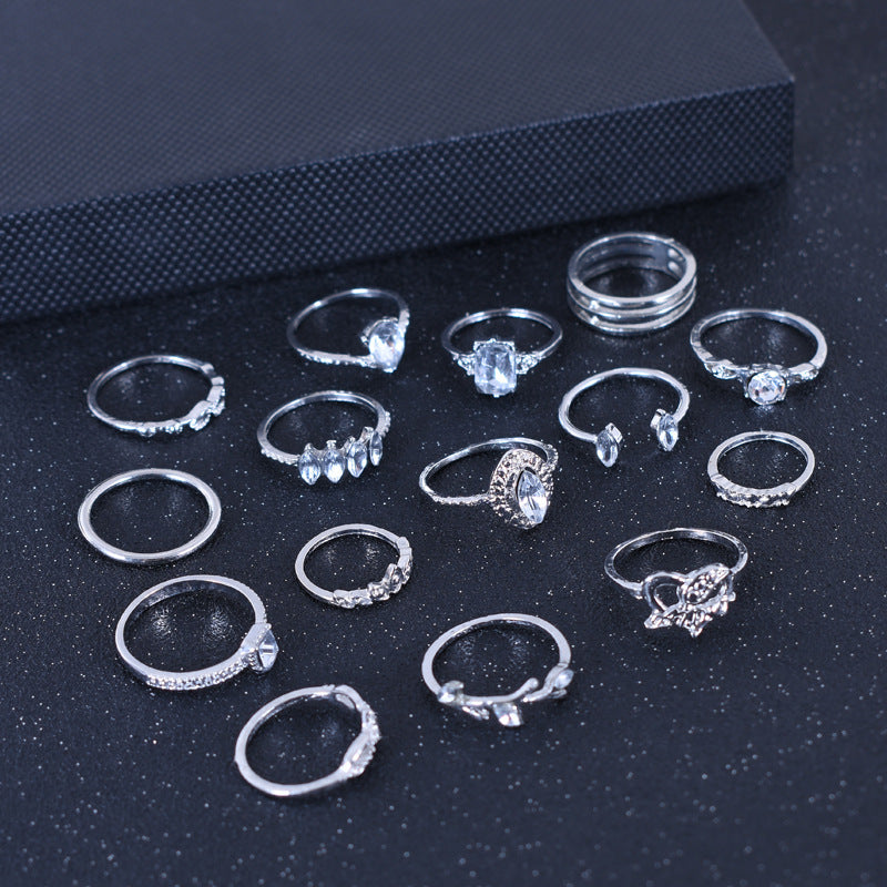Bohemian Women's Alloy Ring Set (15PCs)