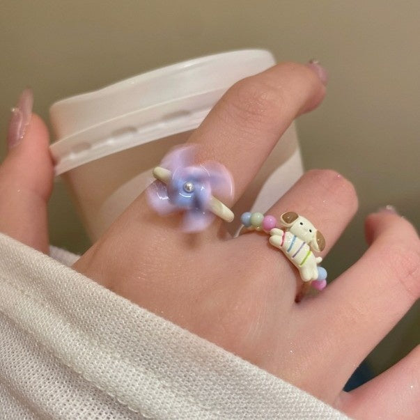 Cartoon Animal Rotatable Open Ring