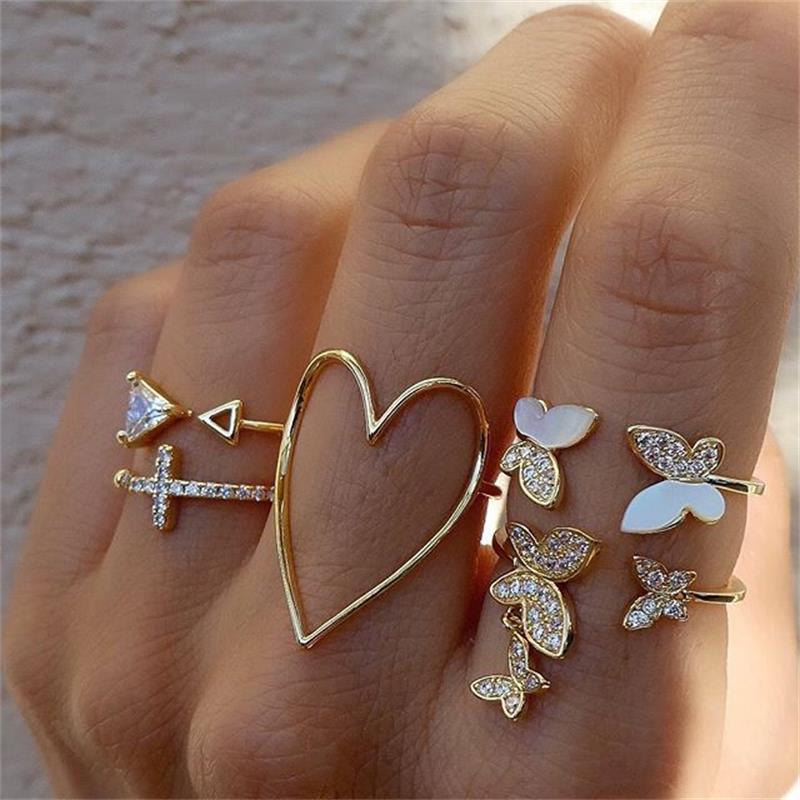 Retro geometric alloy ring
