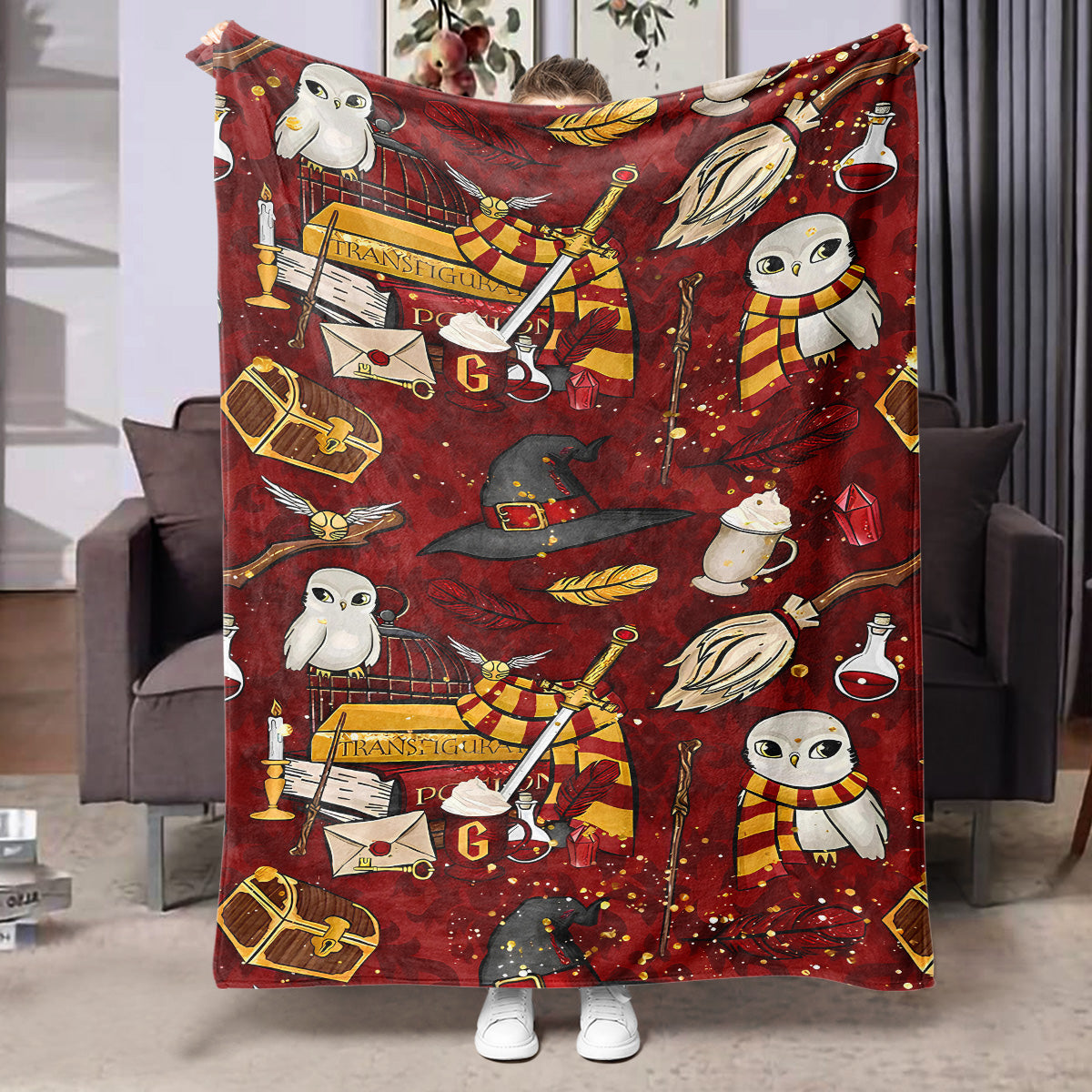 Halloween-themed flannel printed blanket