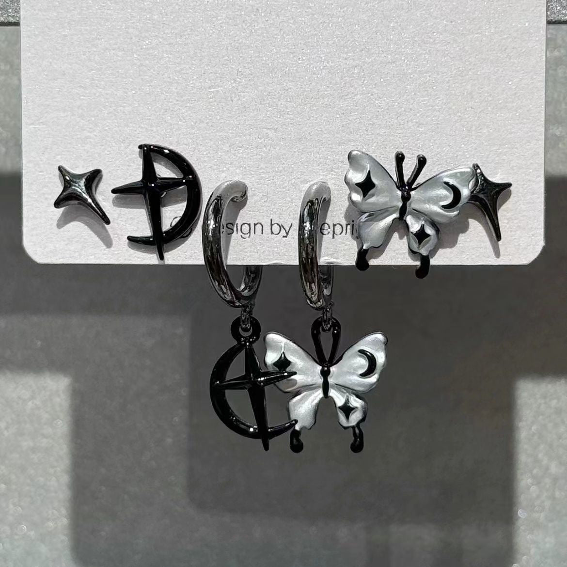 Sweet Cool Heart Zircon Six-Piece Earrings Set