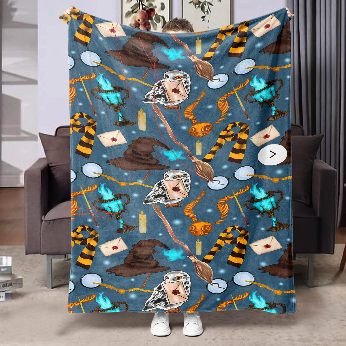 Halloween-themed flannel printed blanket