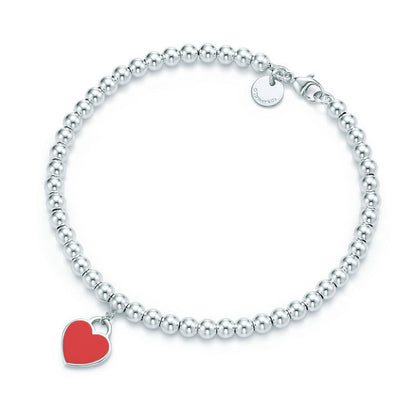 Women's 925 Sterling Silver Heart Enamel Pendant Necklace