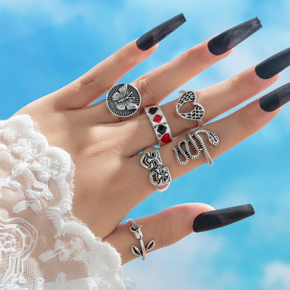 Bohemian Crystal Alloy Ring Set for Women