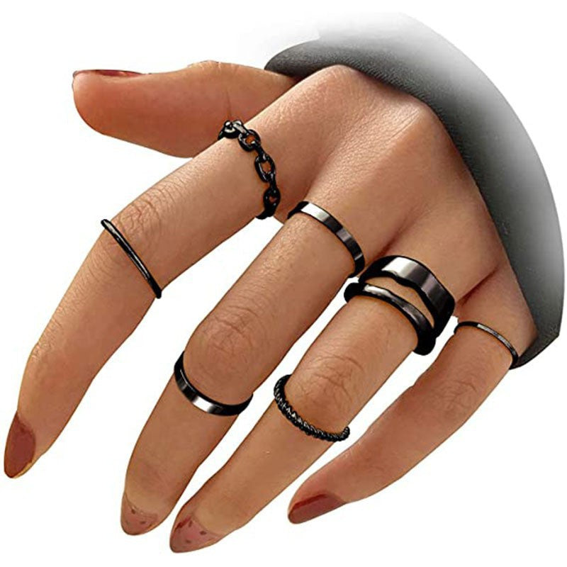 Bohemian Crystal Alloy Ring Set for Women