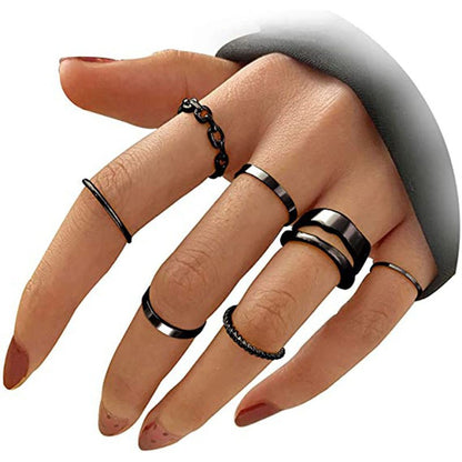Bohemian Crystal Alloy Ring Set for Women