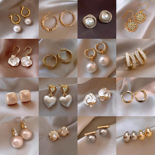 S925 Silver Pearl Earrings Elegant Light Luxury Fashion Jewelry