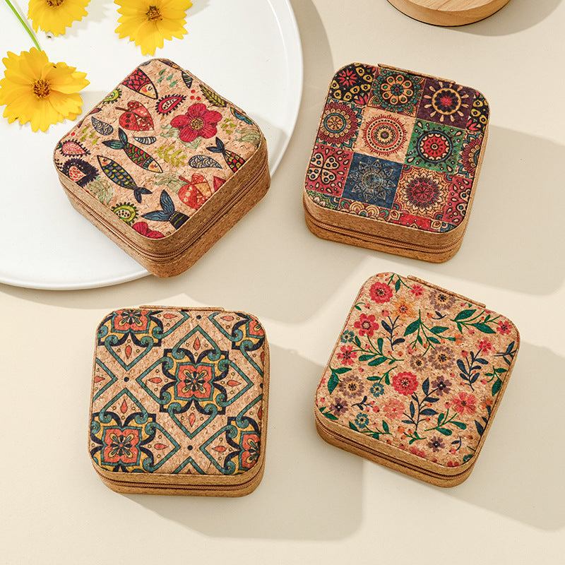 Premium cork jewelry box