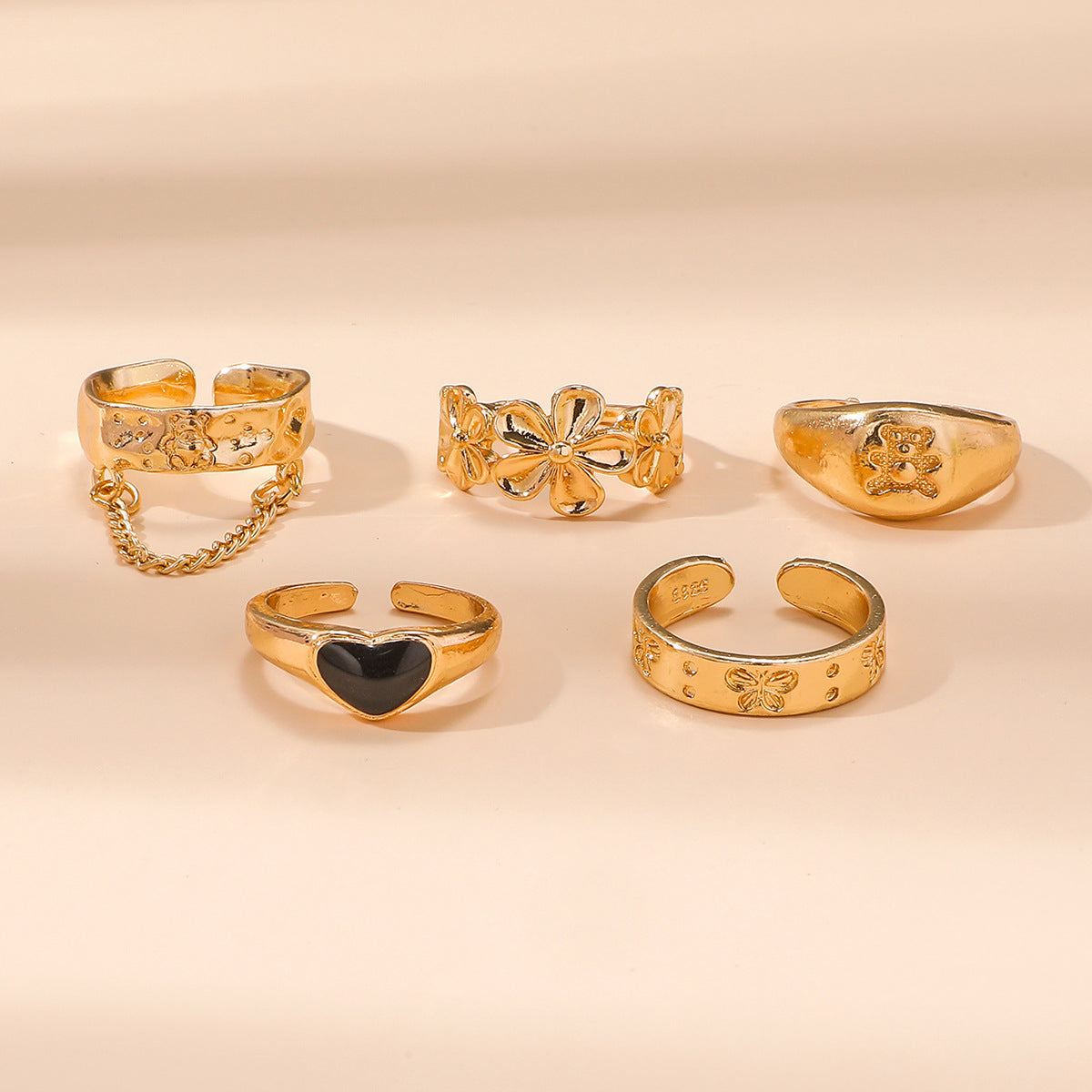Bohemian Crystal Alloy Ring Set for Women