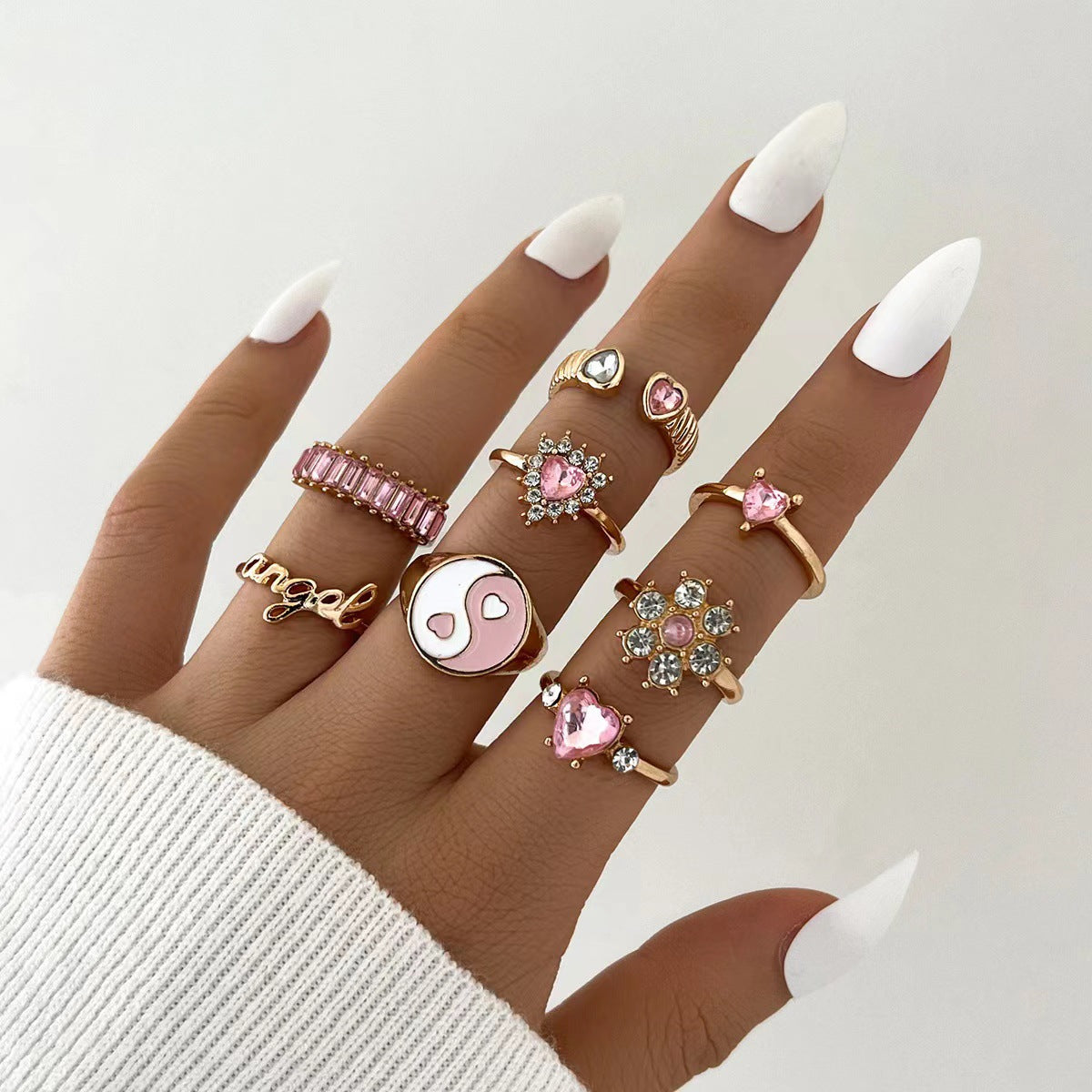 Bohemian Crystal Alloy Ring Set for Women