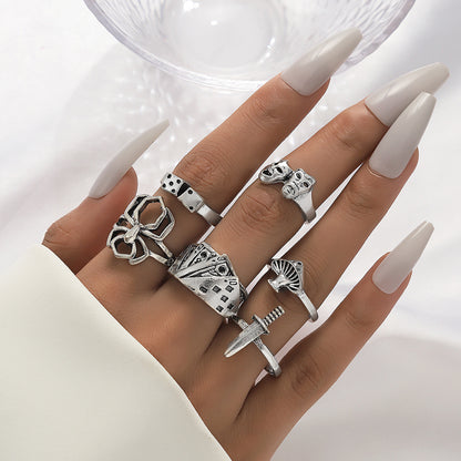 Bohemian Crystal Alloy Ring Set for Women
