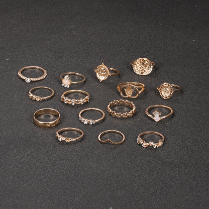Retro geometric alloy ring