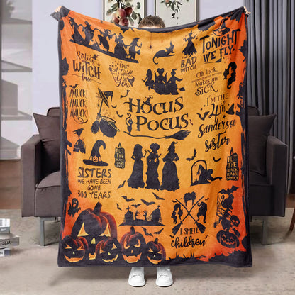 Halloween-themed flannel printed blanket