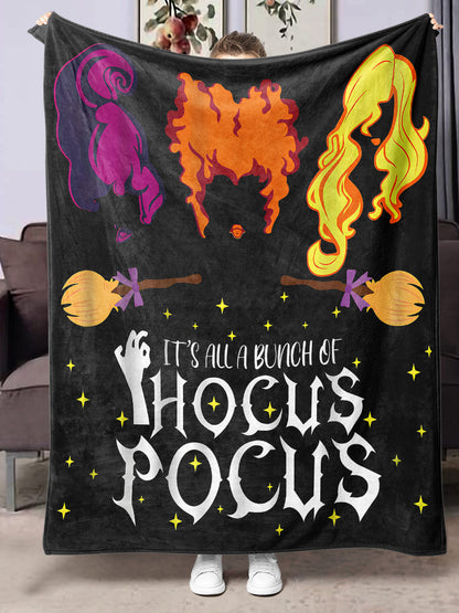 Halloween-themed flannel printed blanket