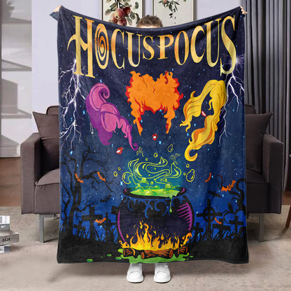 Halloween-themed flannel printed blanket
