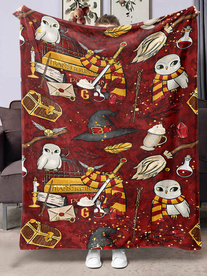 Halloween-themed flannel printed blanket