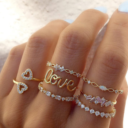 Retro geometric alloy ring