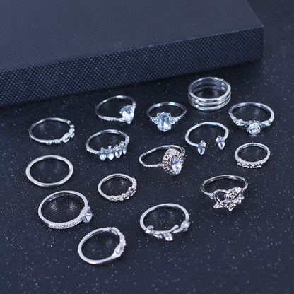 Bohemian Women's Alloy Ring Set (15PCs)