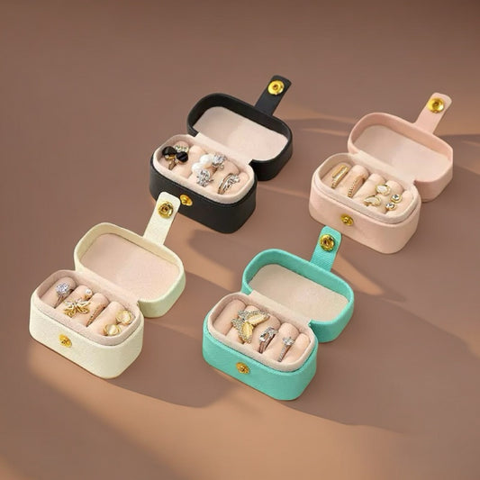 Mini Leather Jewelry Box for Rings and Earrings