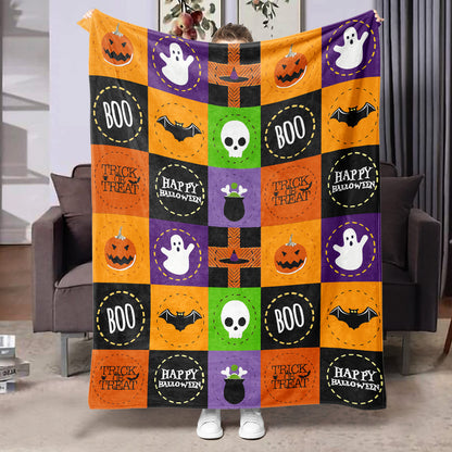 Halloween-themed flannel printed blanket
