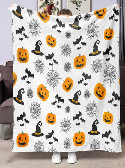 Halloween-themed flannel printed blanket