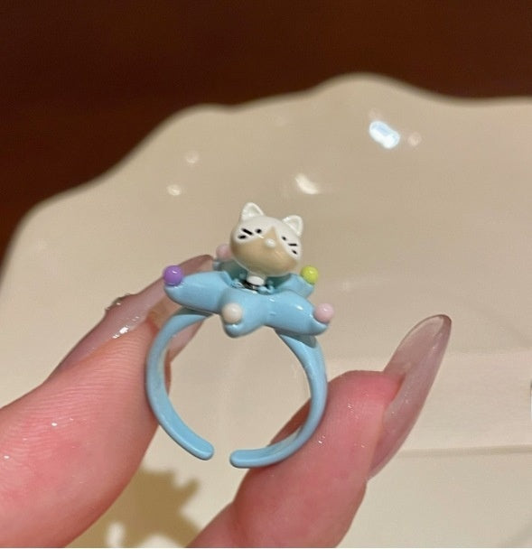 Cartoon Animal Rotatable Open Ring