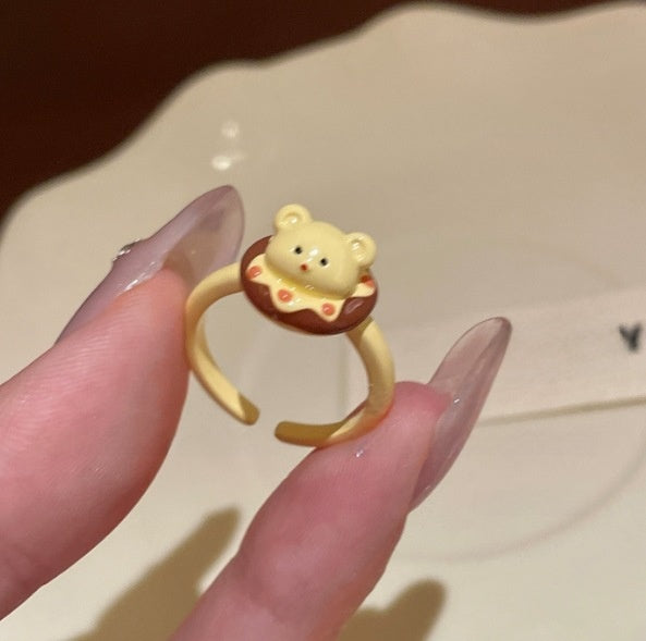 Cartoon Animal Rotatable Open Ring