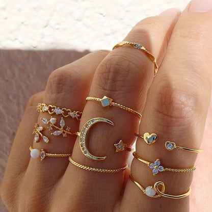 Retro geometric alloy ring