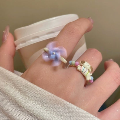 Cartoon Animal Rotatable Open Ring