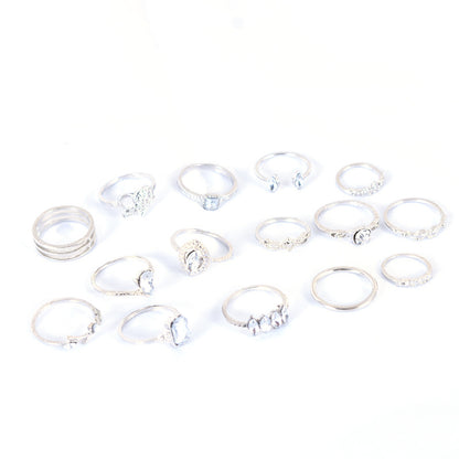 Bohemian Women's Alloy Ring Set (15PCs)