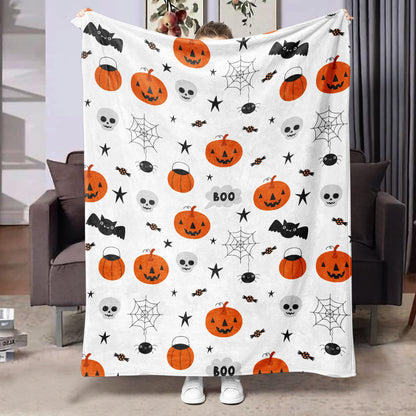 Halloween-themed flannel printed blanket