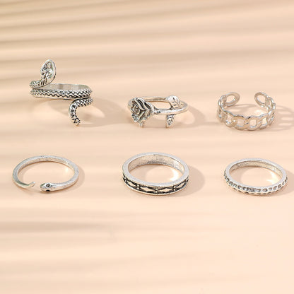 Bohemian Crystal Alloy Ring Set for Women
