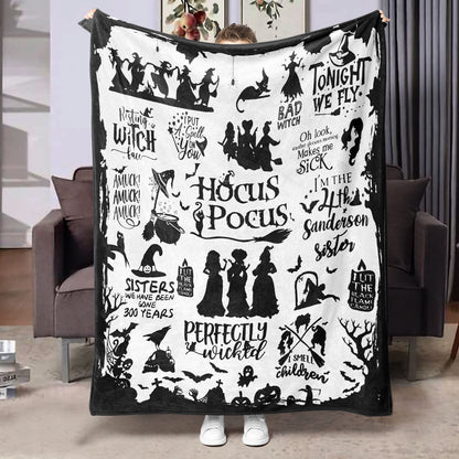 Halloween-themed flannel printed blanket