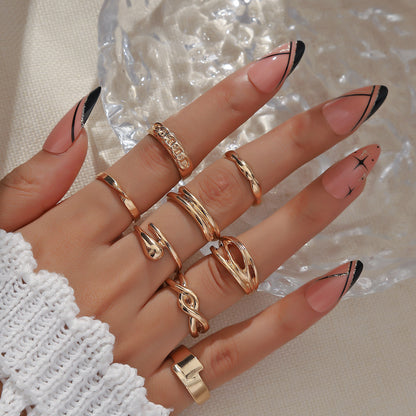 Bohemian Crystal Alloy Ring Set for Women