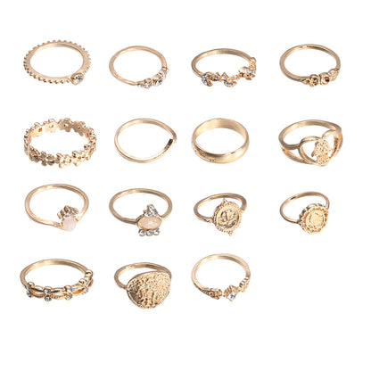 Retro geometric alloy ring