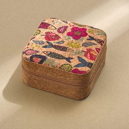 Premium cork jewelry box