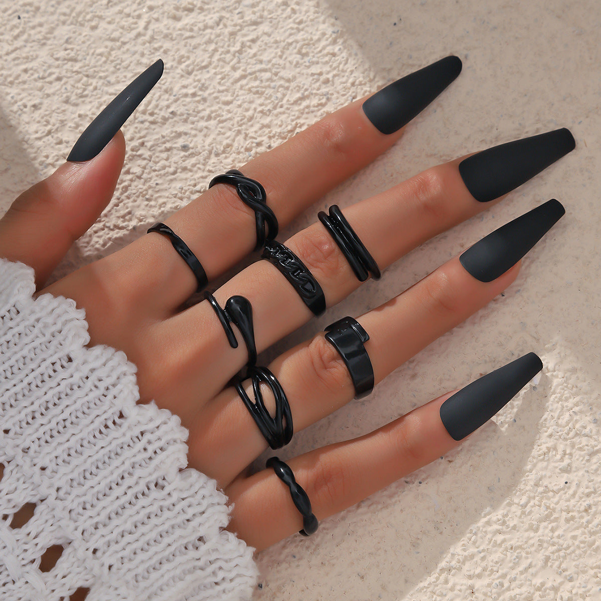 Bohemian Crystal Alloy Ring Set for Women