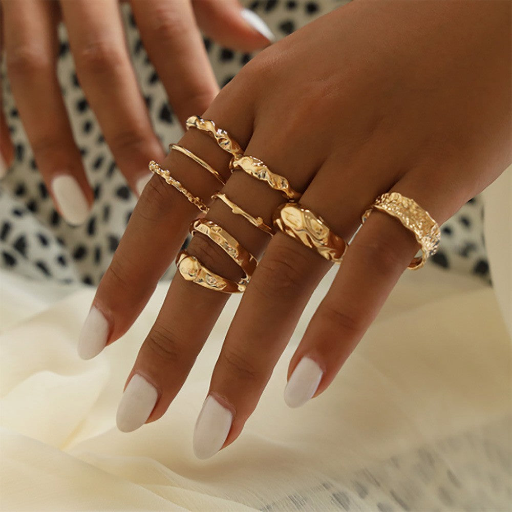 Bohemian Crystal Alloy Ring Set for Women