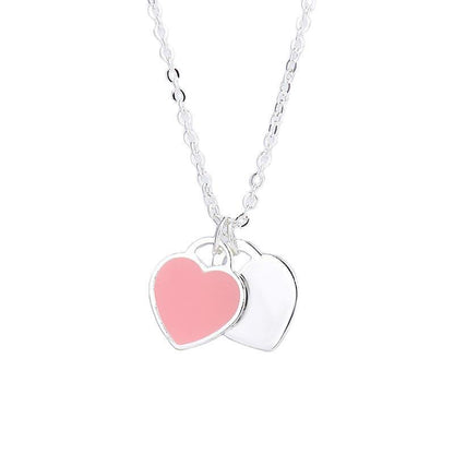 Women's 925 Sterling Silver Heart Enamel Pendant Necklace