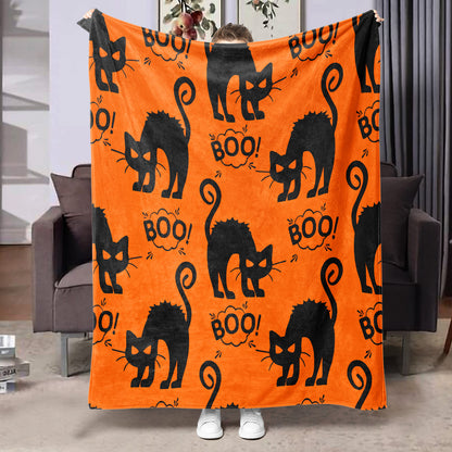 Halloween-themed flannel printed blanket