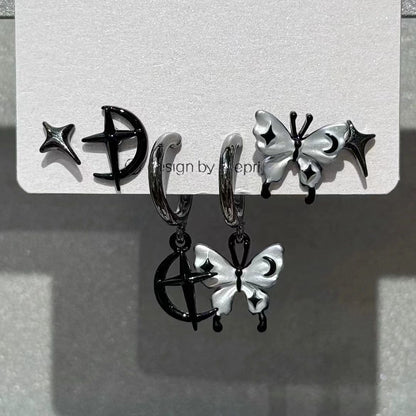 Sweet Cool Heart Zircon Six-Piece Earrings Set