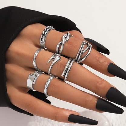 Bohemian Crystal Alloy Ring Set for Women