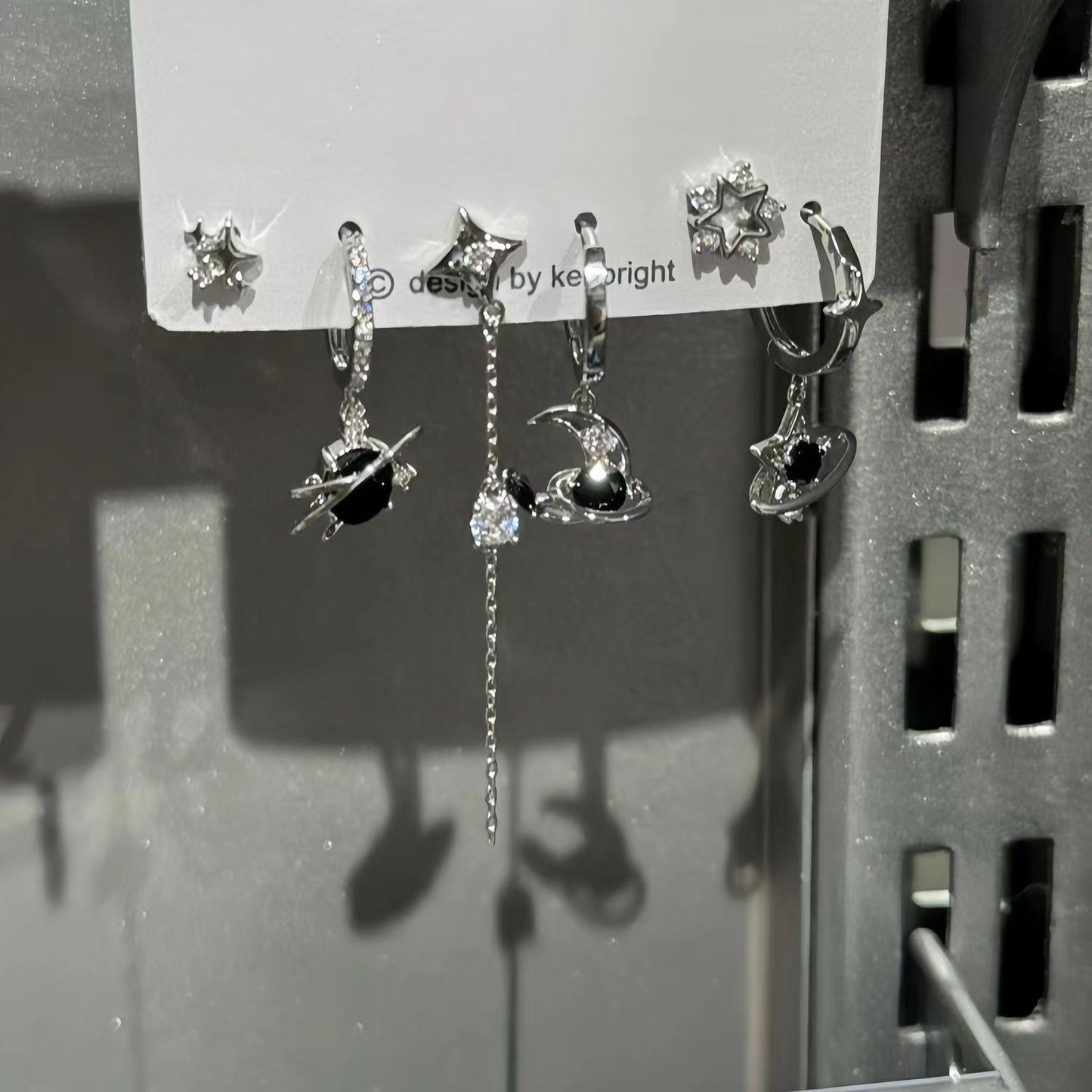 Sweet Cool Heart Zircon Six-Piece Earrings Set